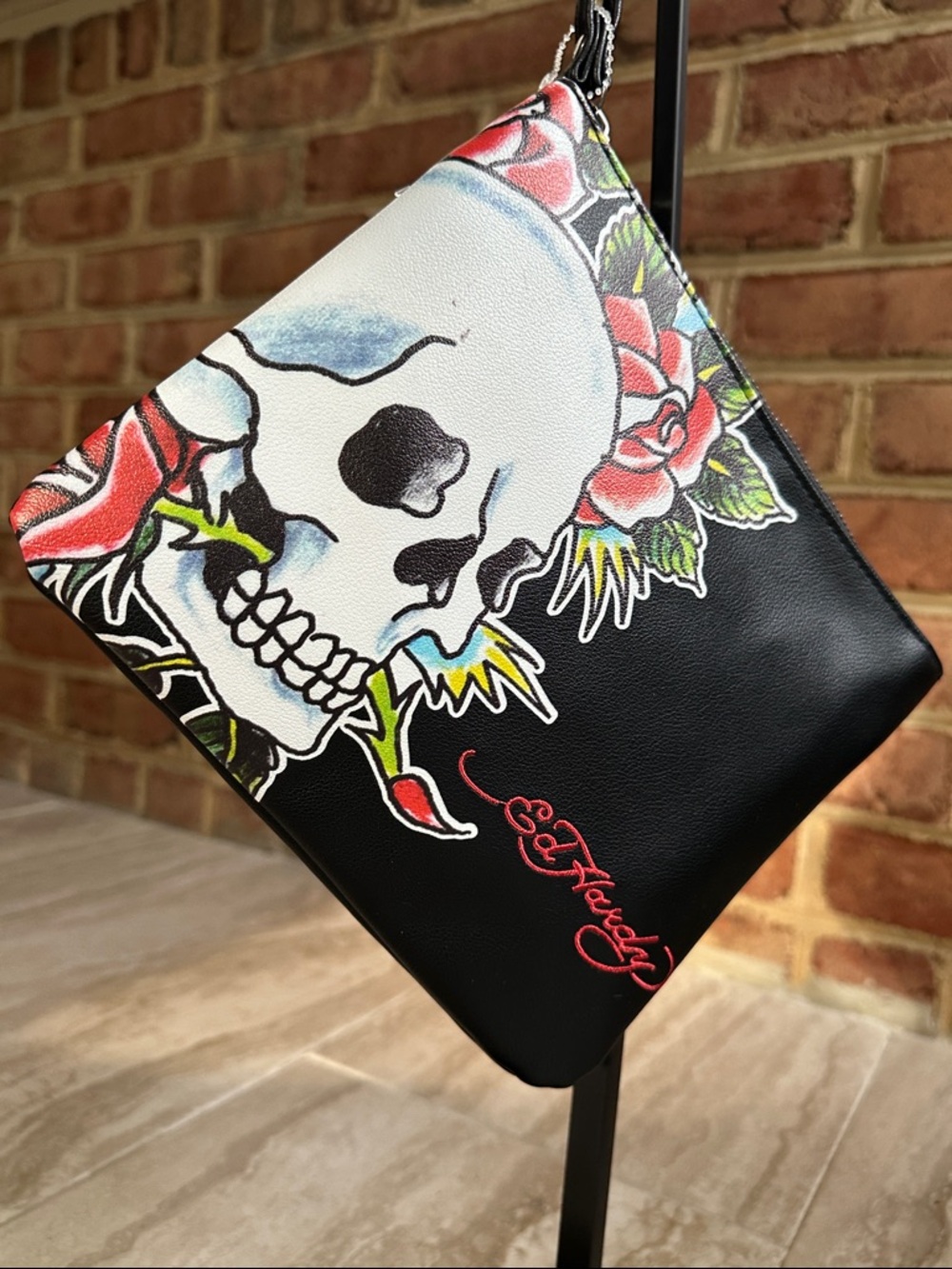Ed Hardy Detachable Wristlet Top Zip Closure NWT